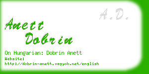 anett dobrin business card